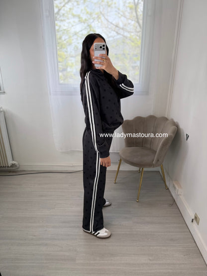 Ensemble à pois - Noir