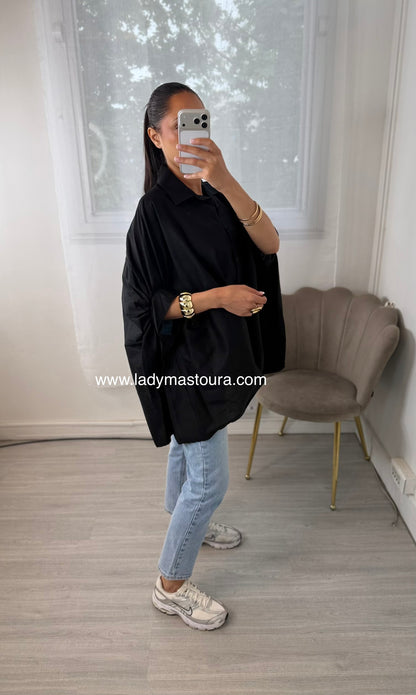 Chemise en popeline - Noire
