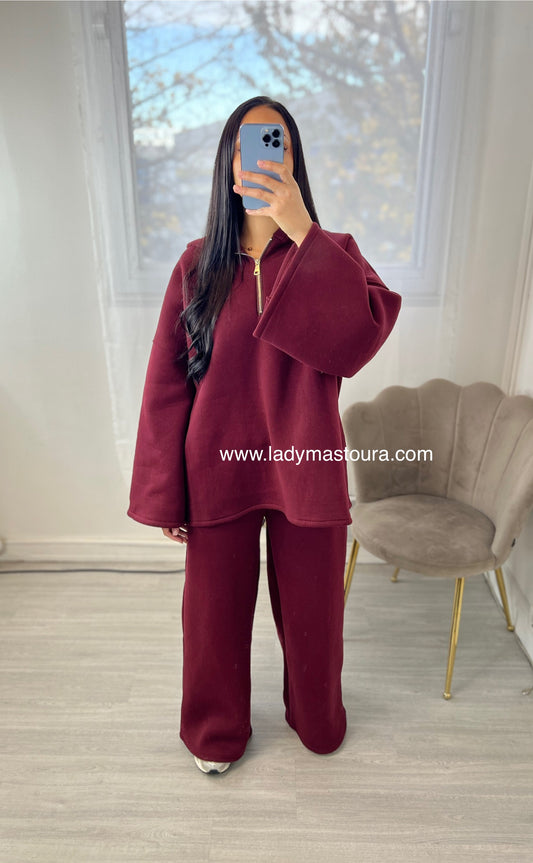 Ensemble Sweat intérieur molletonné  - Burgundy