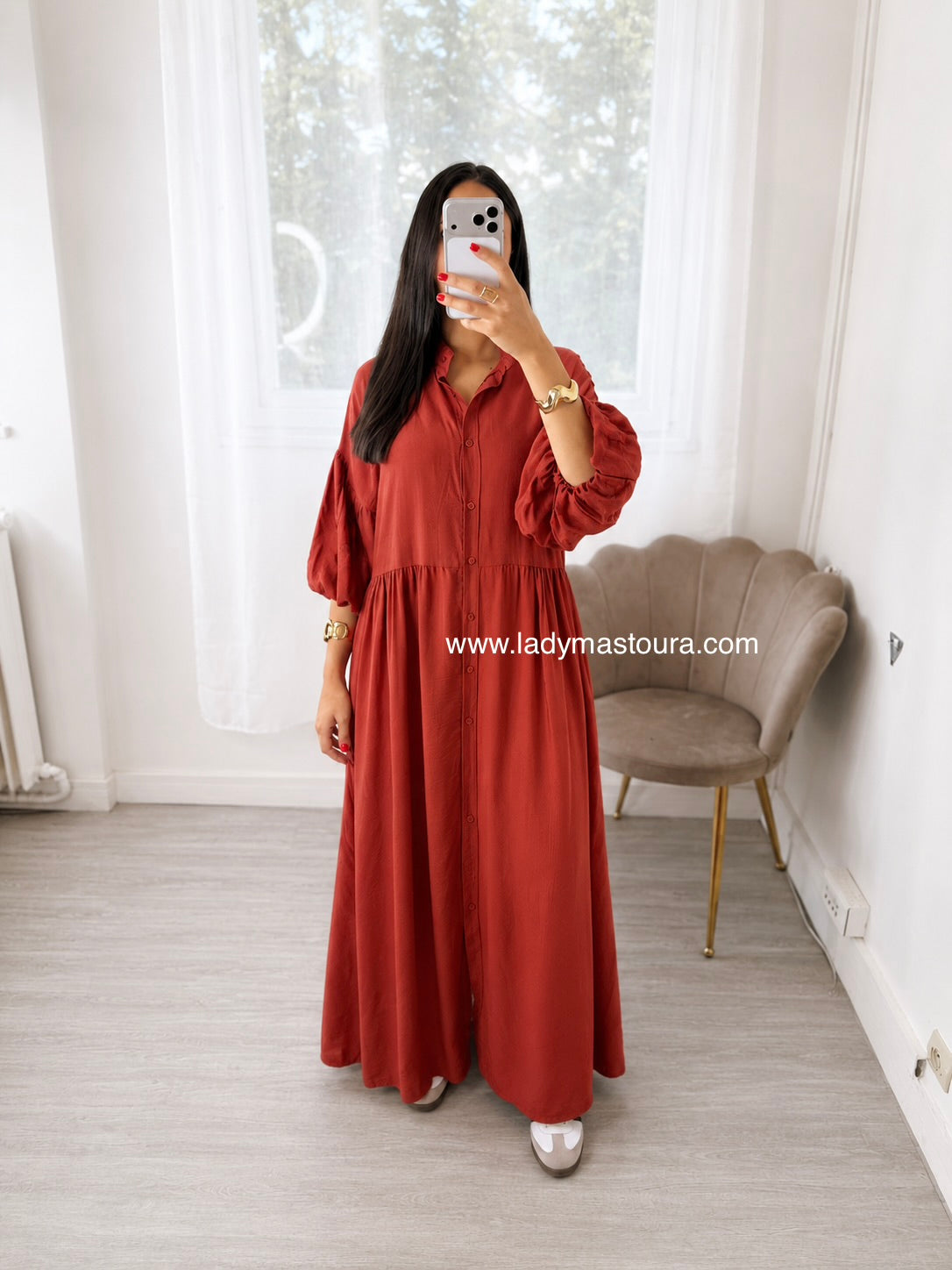 Robe Manche 3/4 - Rouille