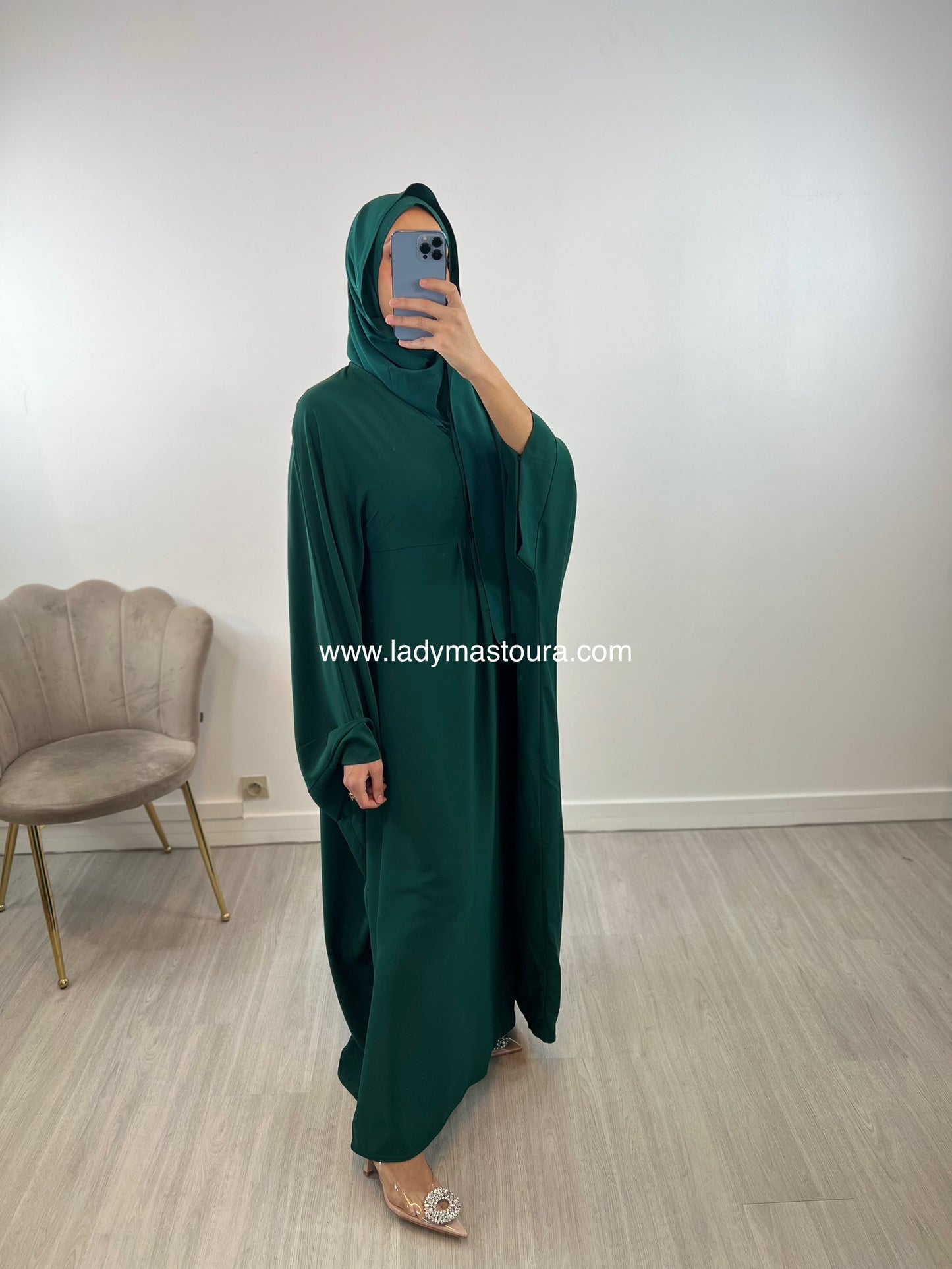 Abaya Kawtar - Vert Sapin