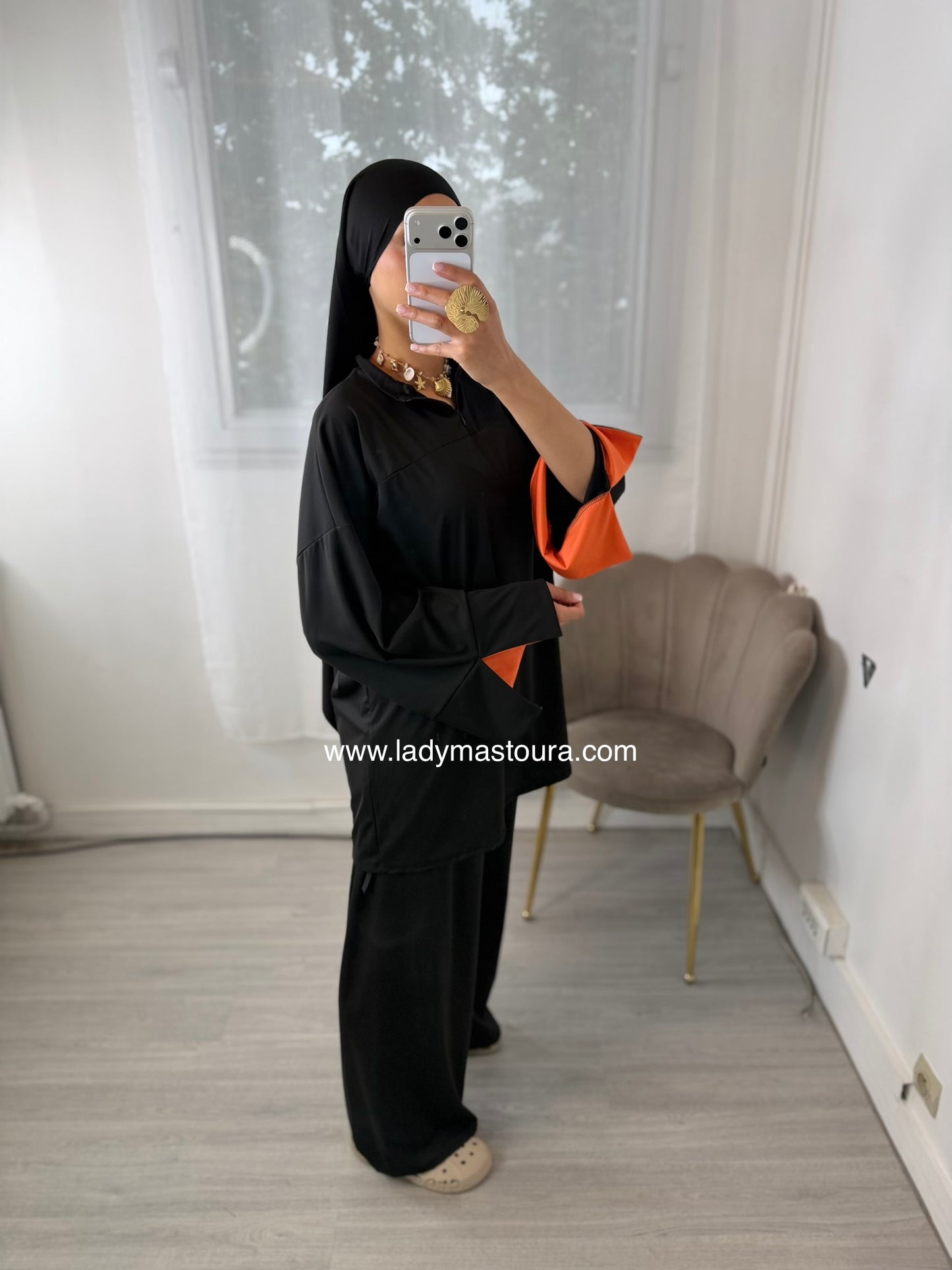 Burkini Bicolore - Noir et Orange