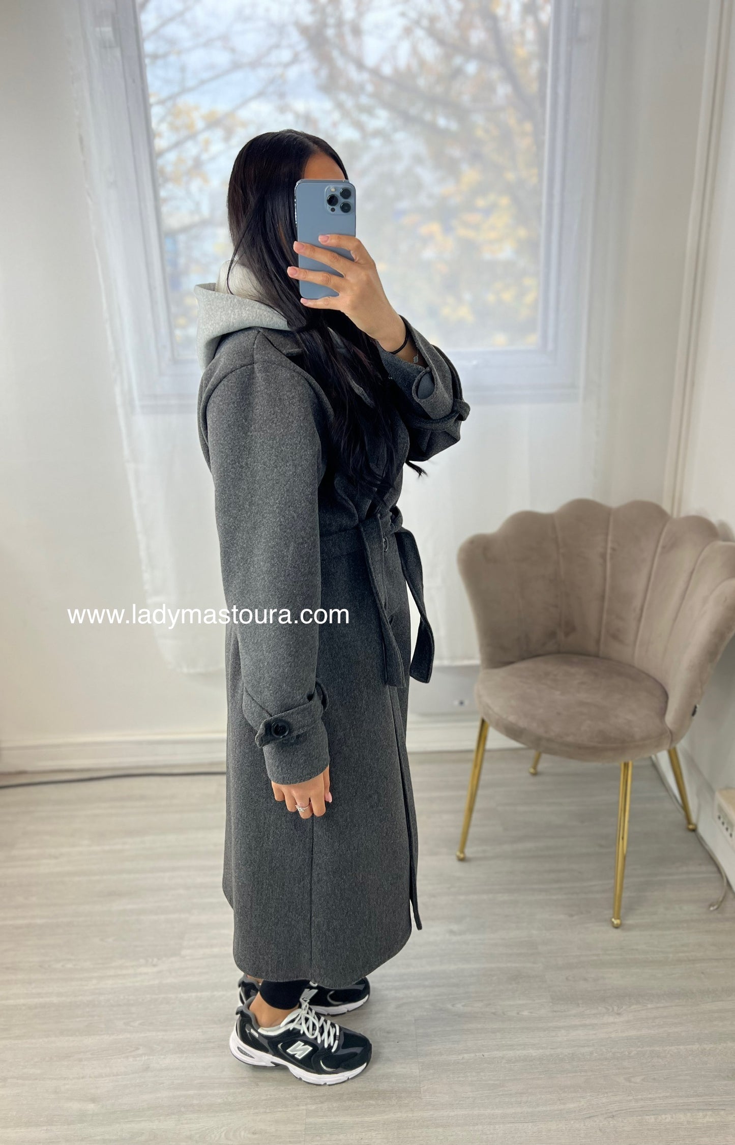 Manteau à capuche - Gris