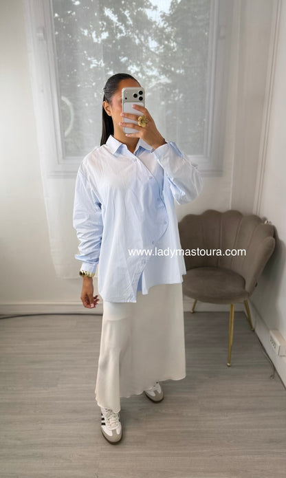 Chemise asymétrique - Bleue