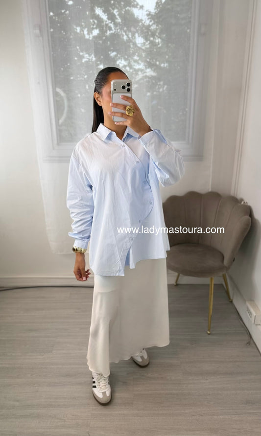 Chemise asymétrique - Bleue