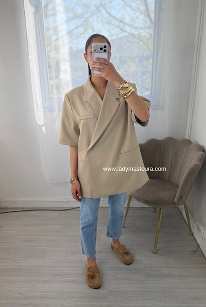 Blazer manches courtes - Beige
