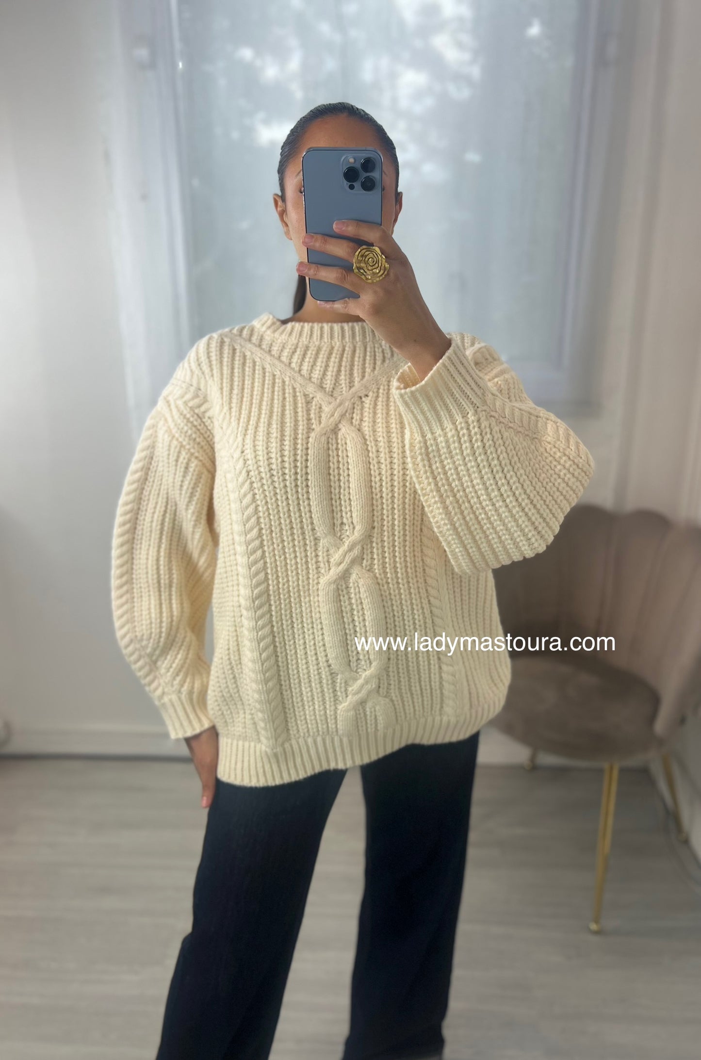Pull en maille tressé - Plusieurs coloris