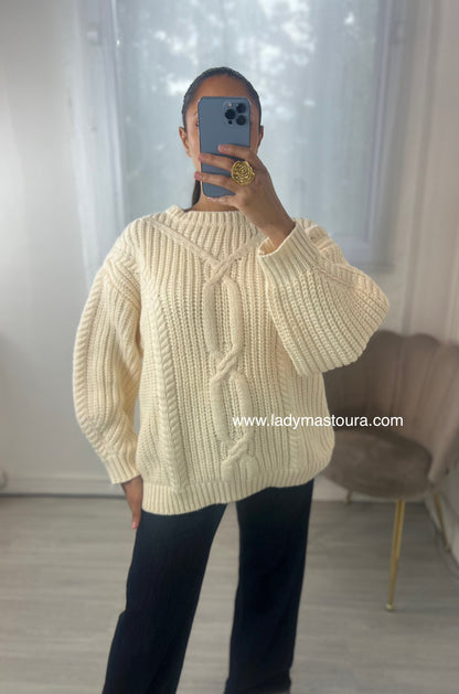 Pull en maille tressé - Plusieurs coloris
