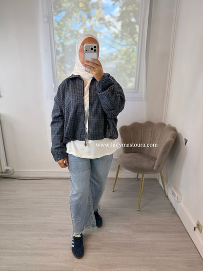 Veste à Carreaux à Zip