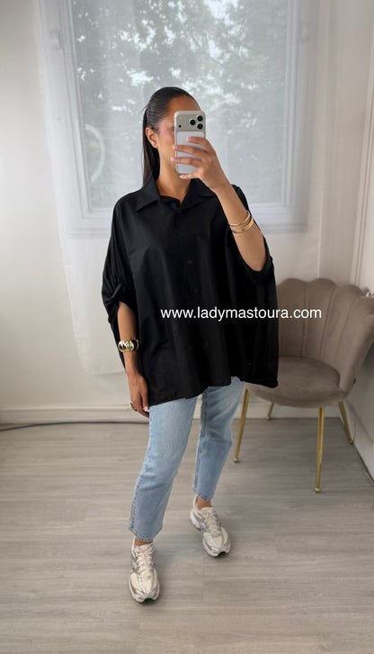 Chemise en popeline - Noire