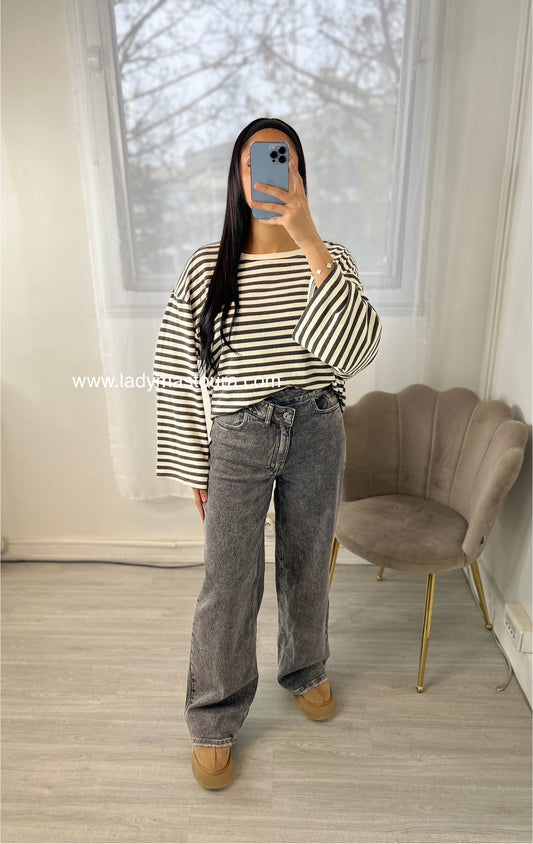 Jeans asymétrique Gris