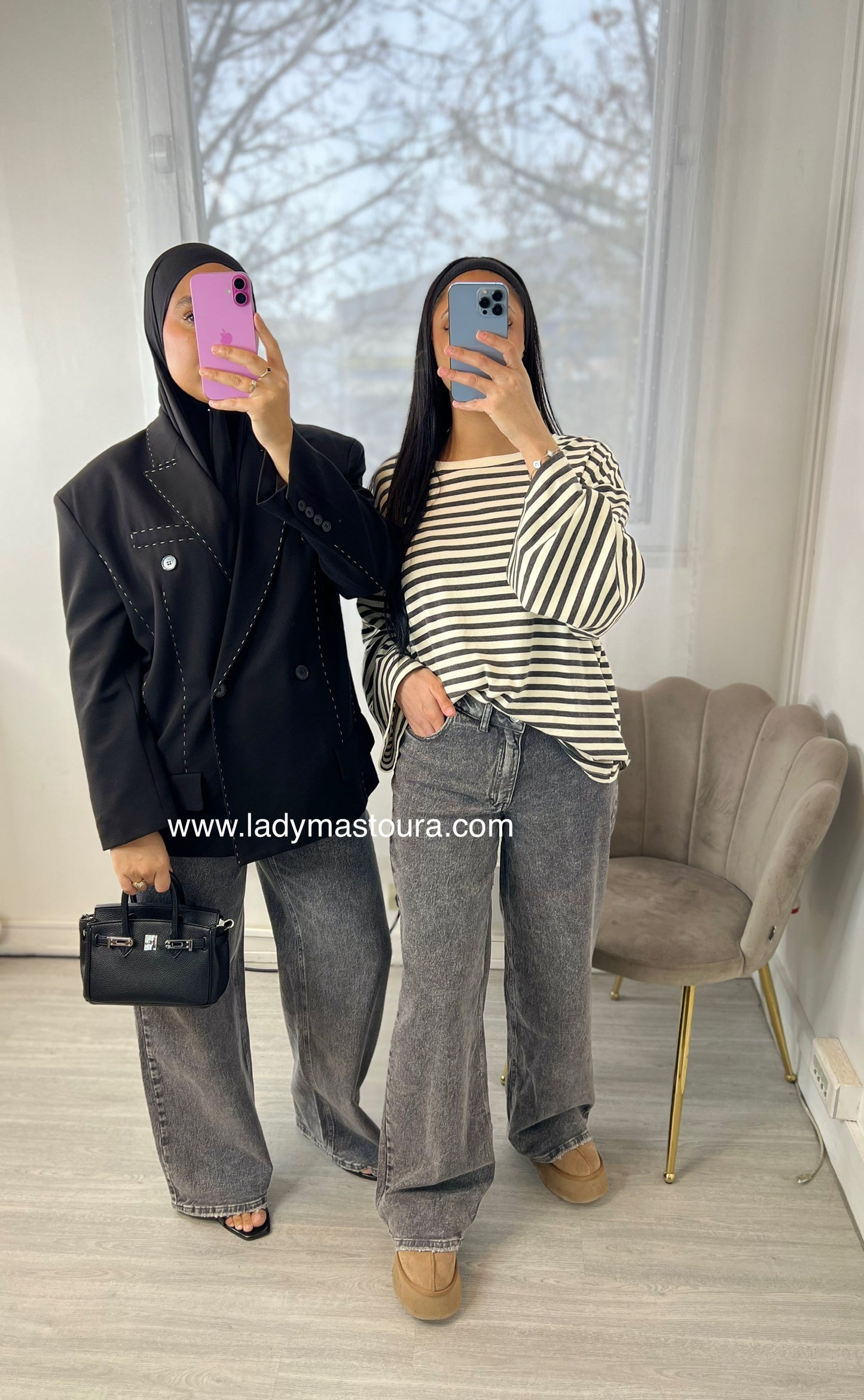 Jeans asymétrique Gris