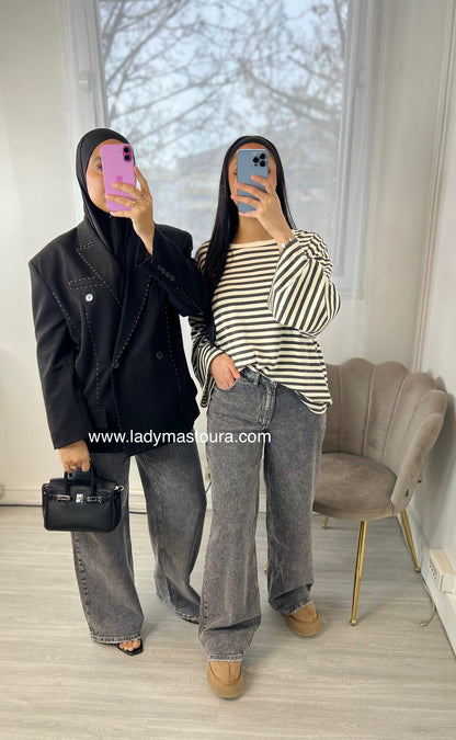 Jeans asymétrique Gris