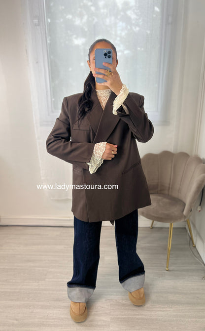 Blazer asymétrique - Chocolat