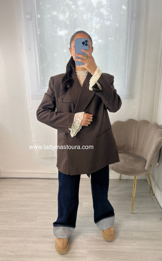 Blazer asymétrique - Chocolat