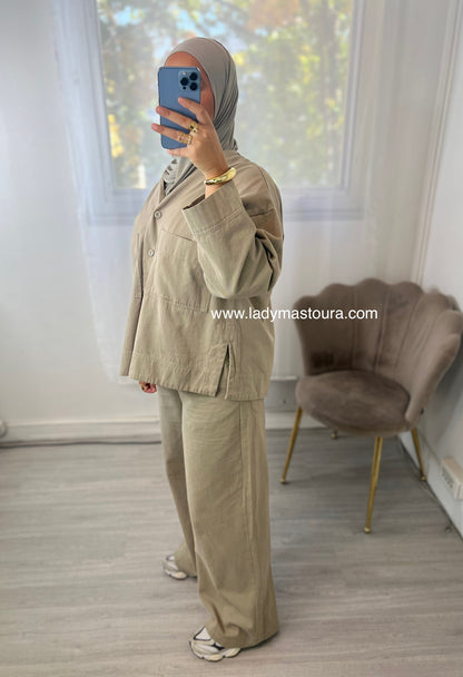 Ensemble Mariam - Kaki (100% Coton)