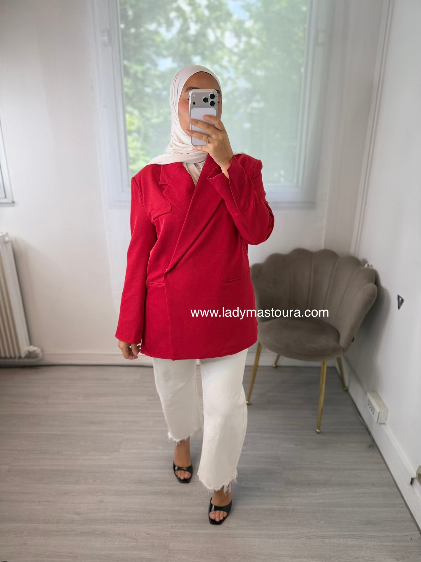 Blazer asymétrique - Rouge