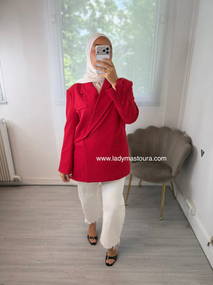 Blazer asymétrique - Rouge