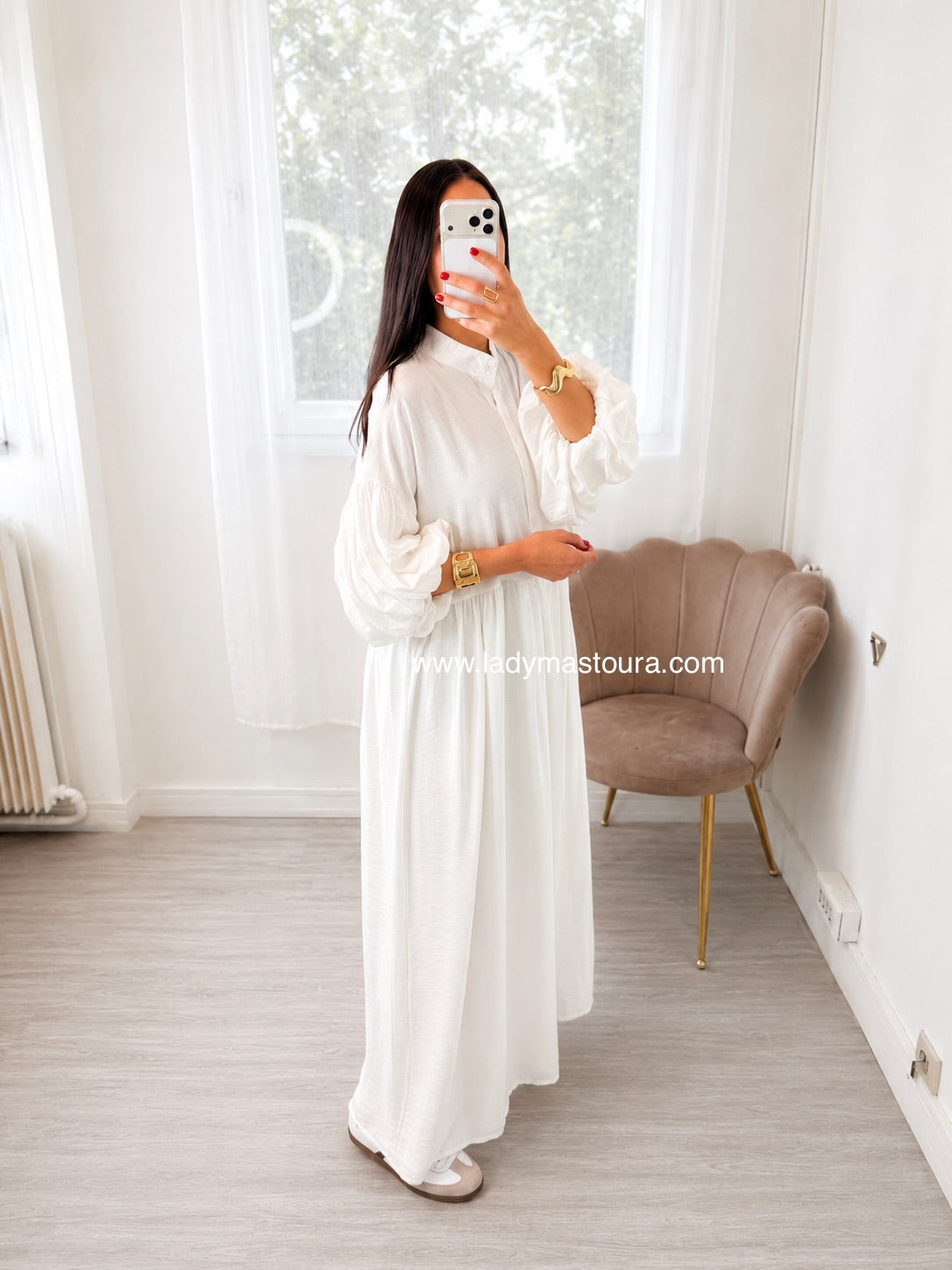 Robe Manche 3/4 - Blanche