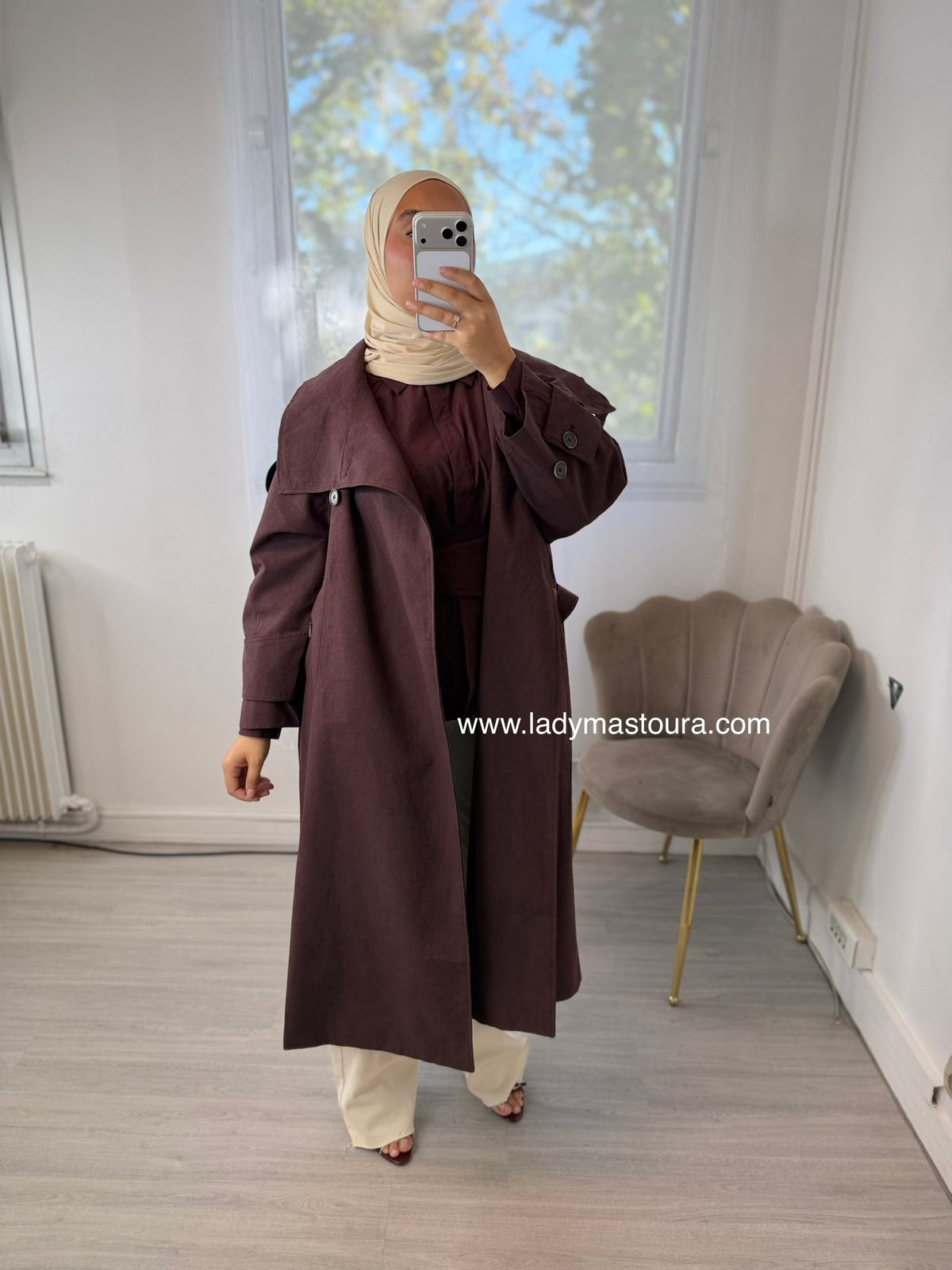 Trench Qualité Premium - Prune