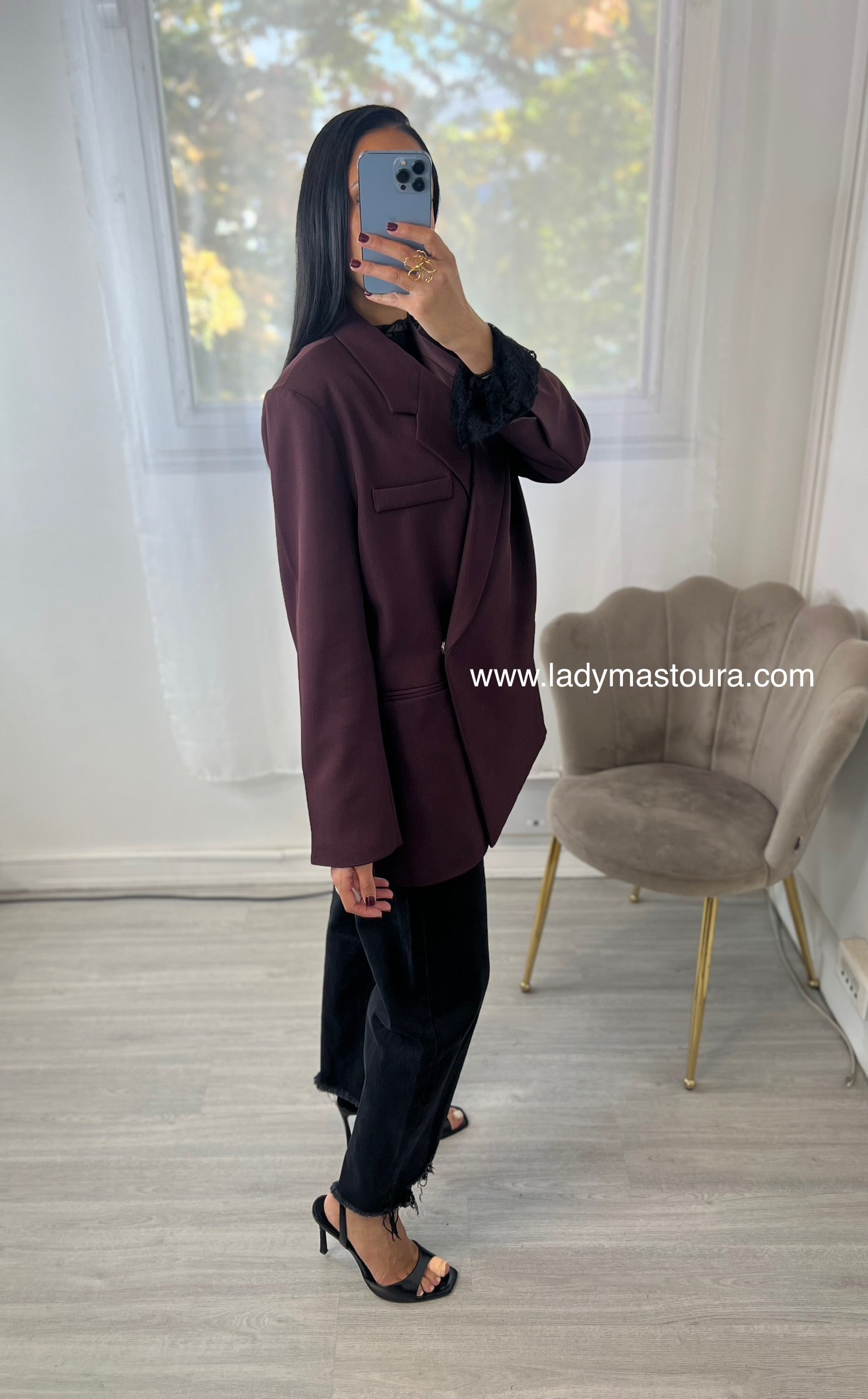 Blazer asymétrique - Bordeaux