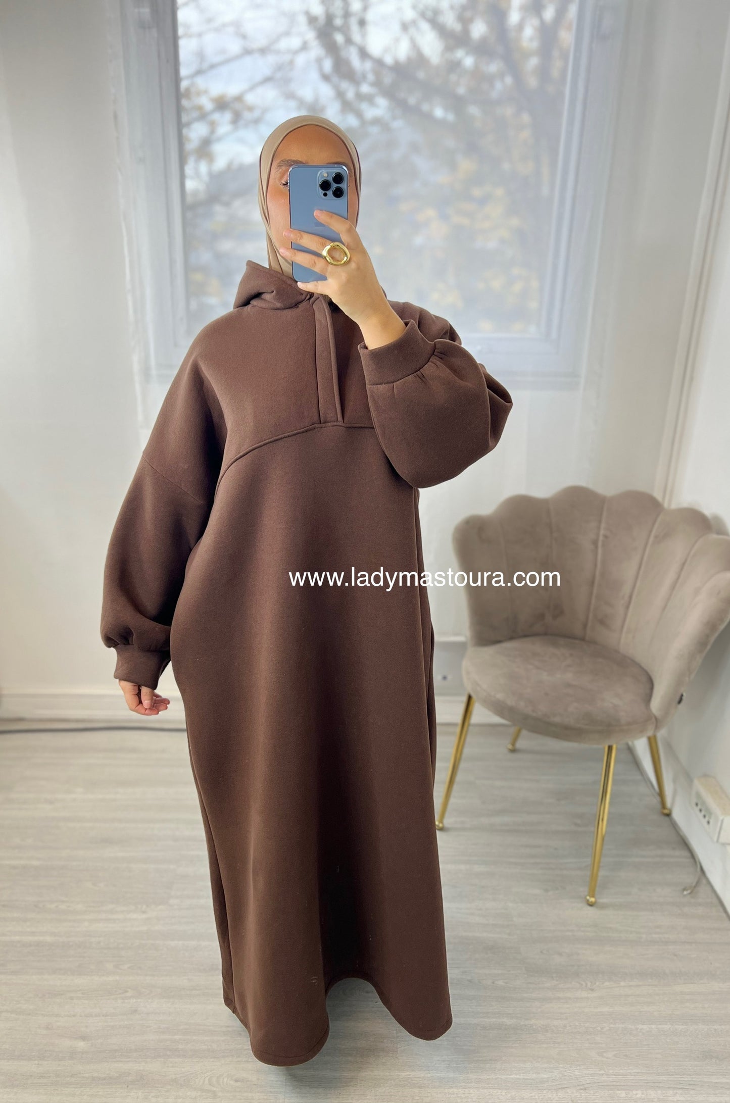 Robe Sweat intérieur molletonné - Chocolat