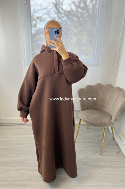 Robe Sweat intérieur molletonné - Chocolat
