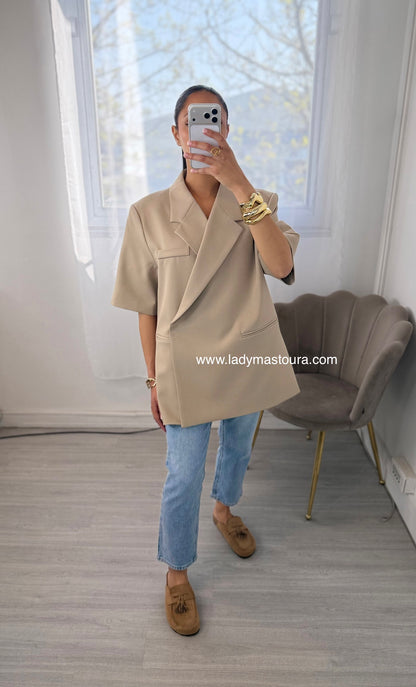 Blazer manches courtes - Beige