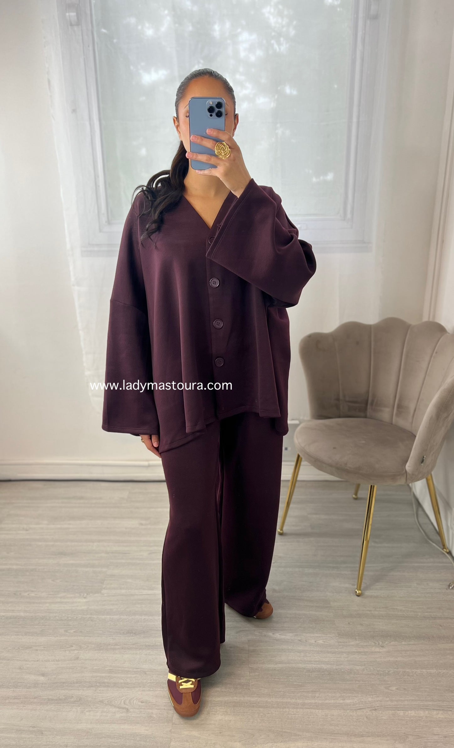 Ensemble Comfy à bouton - Prune