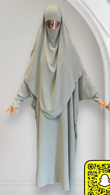 Ensemble Khimar + Abaya en jazz - (Plusieurs coloris)