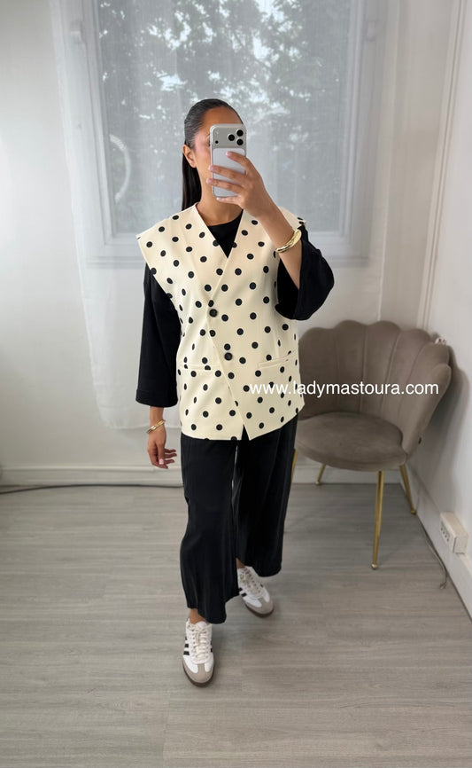 Gilet sans manches à pois