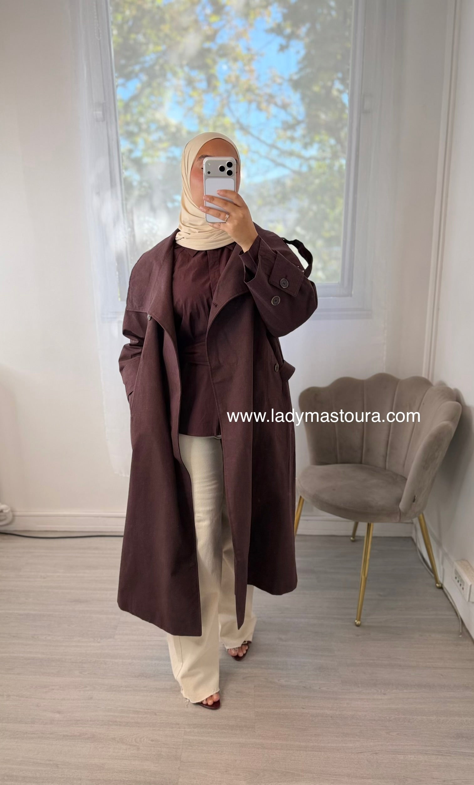 Trench Qualité Premium - Prune