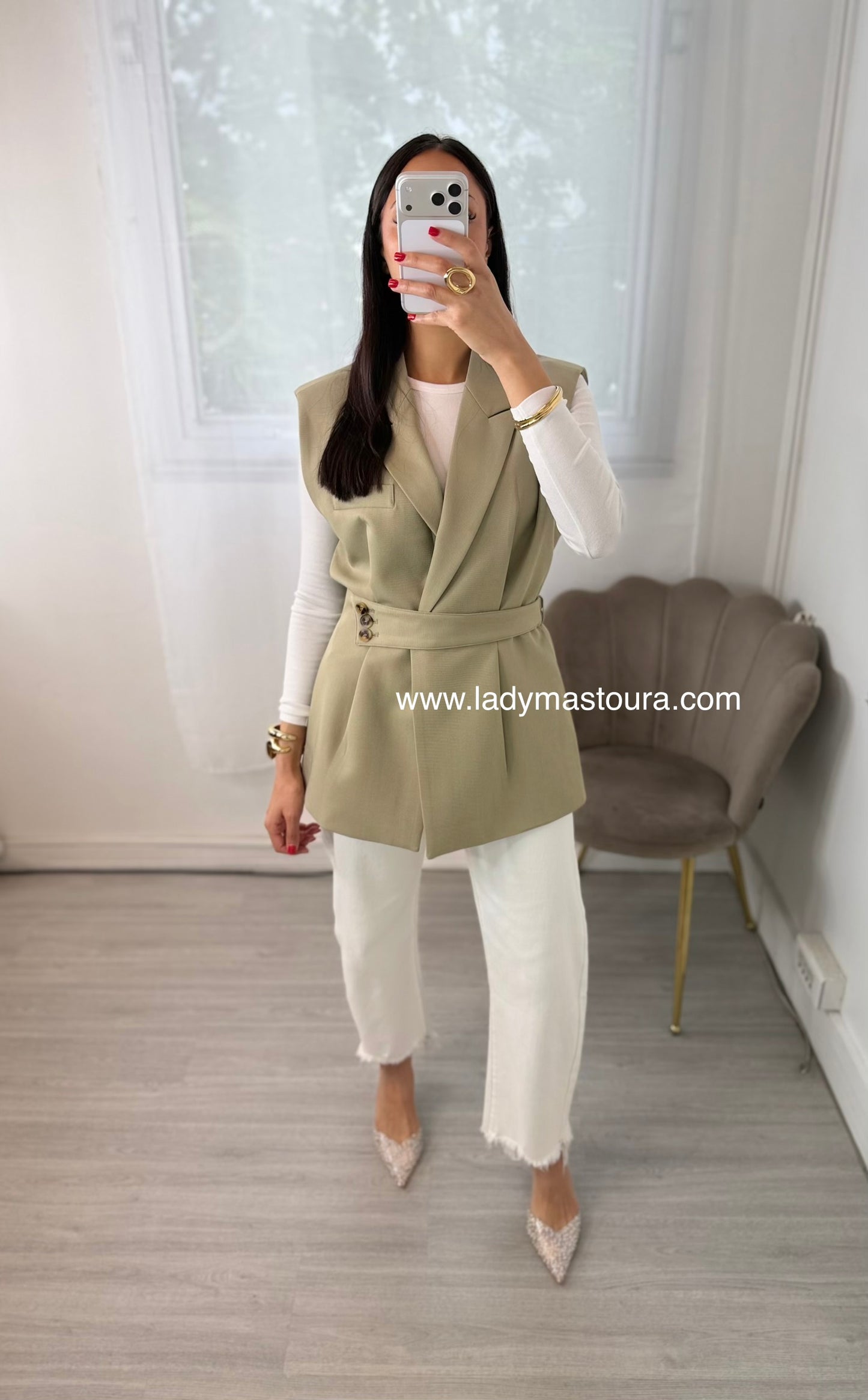 Blazer sans manches - Tilleul