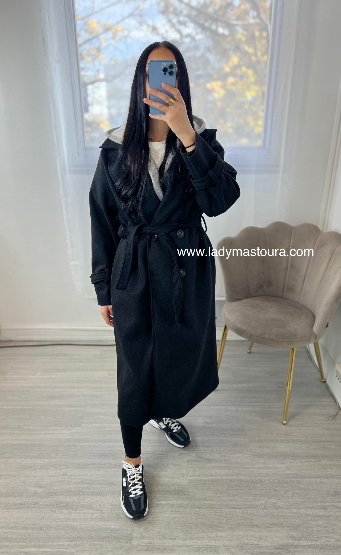 Manteau à capuche - Noir