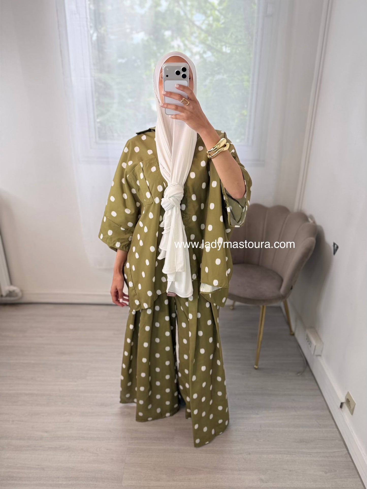 Ensemble à pois Ample - Vert