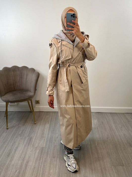 Trench à capuche - Beige