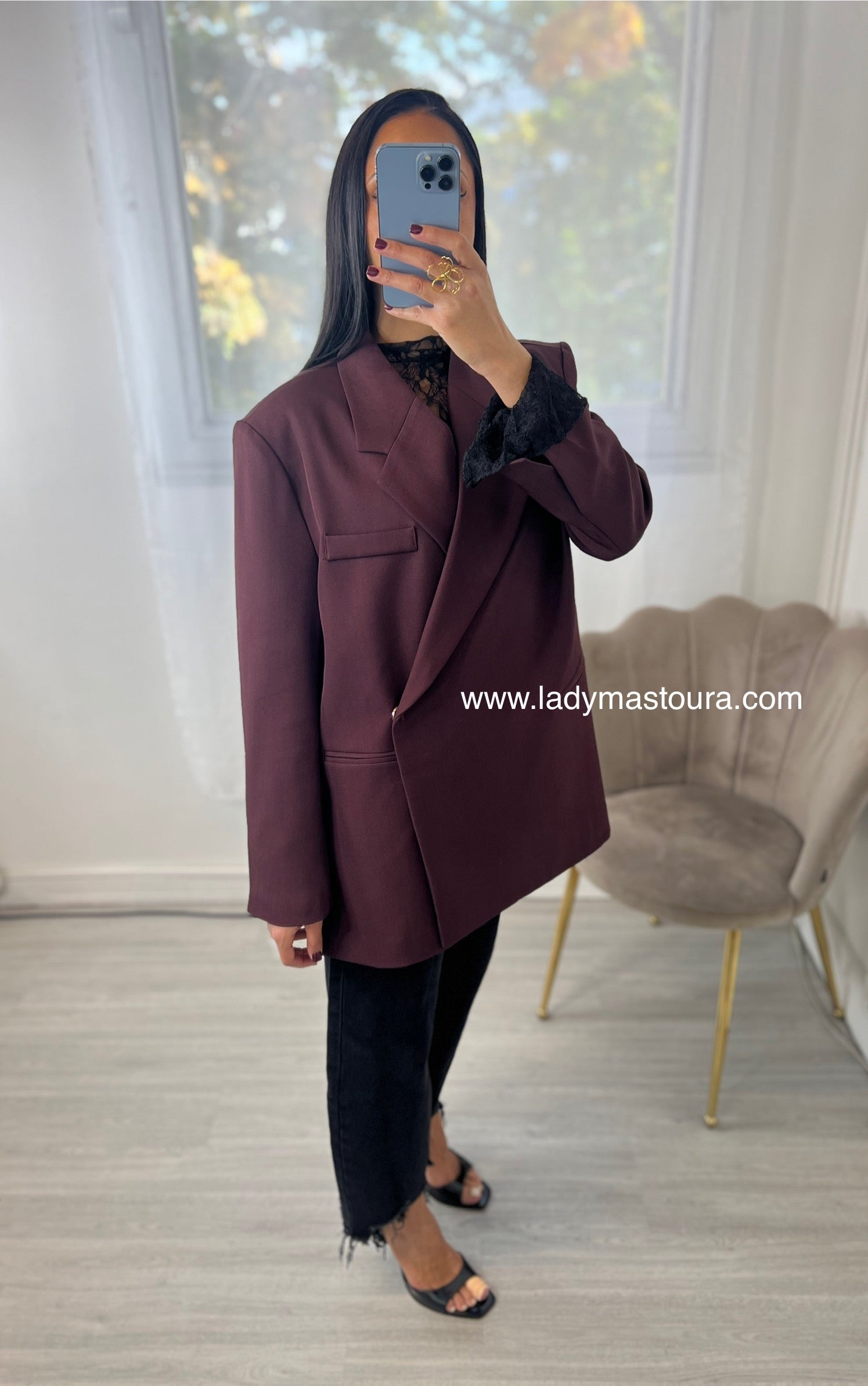Blazer asymétrique - Bordeaux