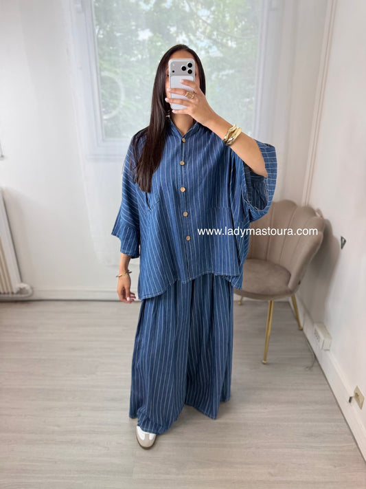 Ensemble rayé Bleu