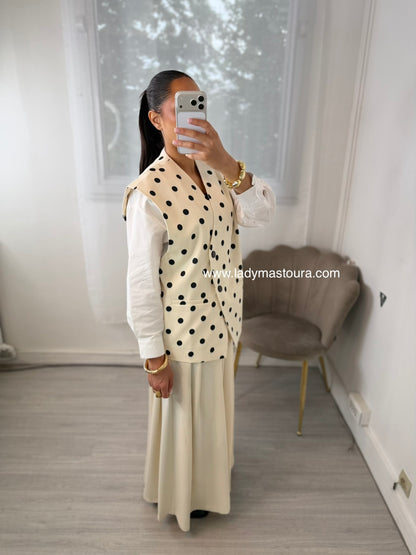 Jupe Crème avec ceinture