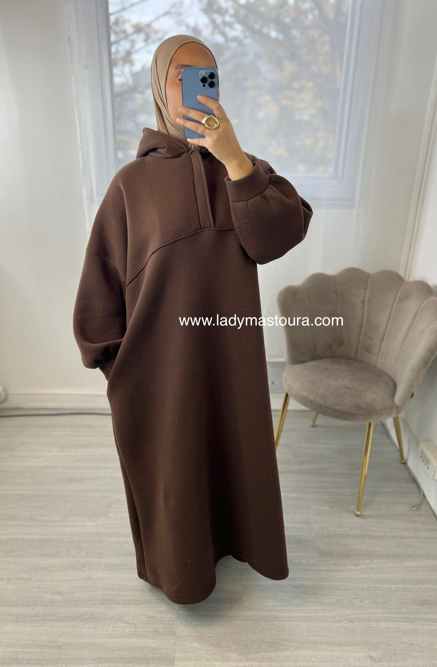 Robe Sweat intérieur molletonné - Chocolat