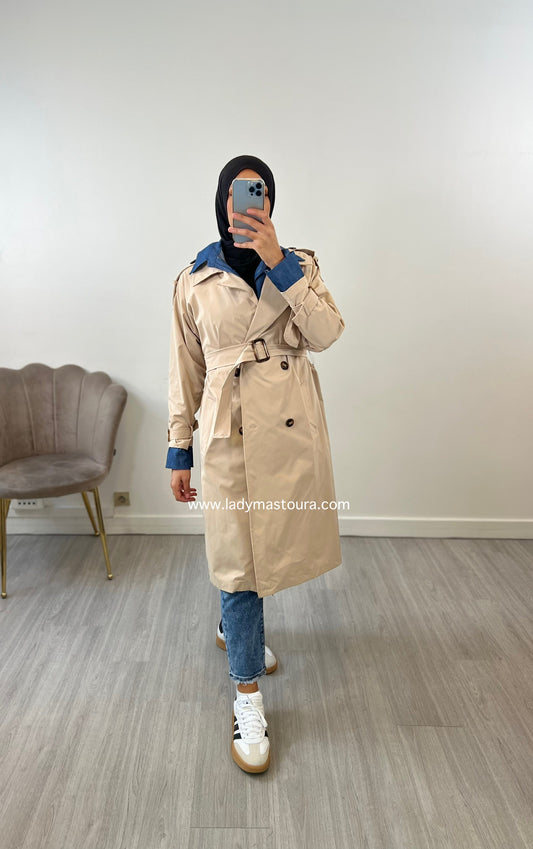 Trench Bi-Matière - Beige