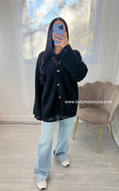 Haut dentelle oversize - Plusieurs coloris