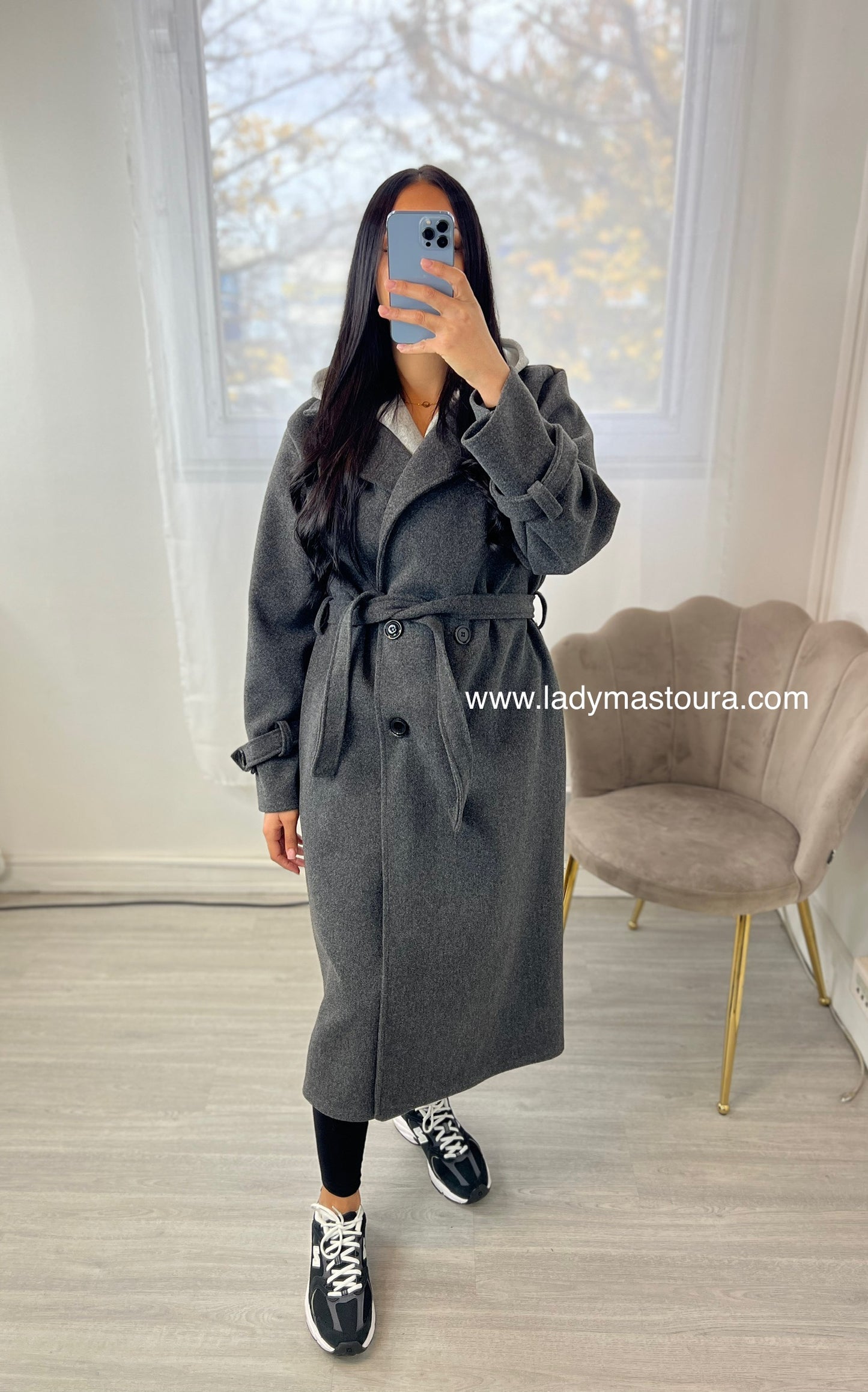 Manteau à capuche - Gris