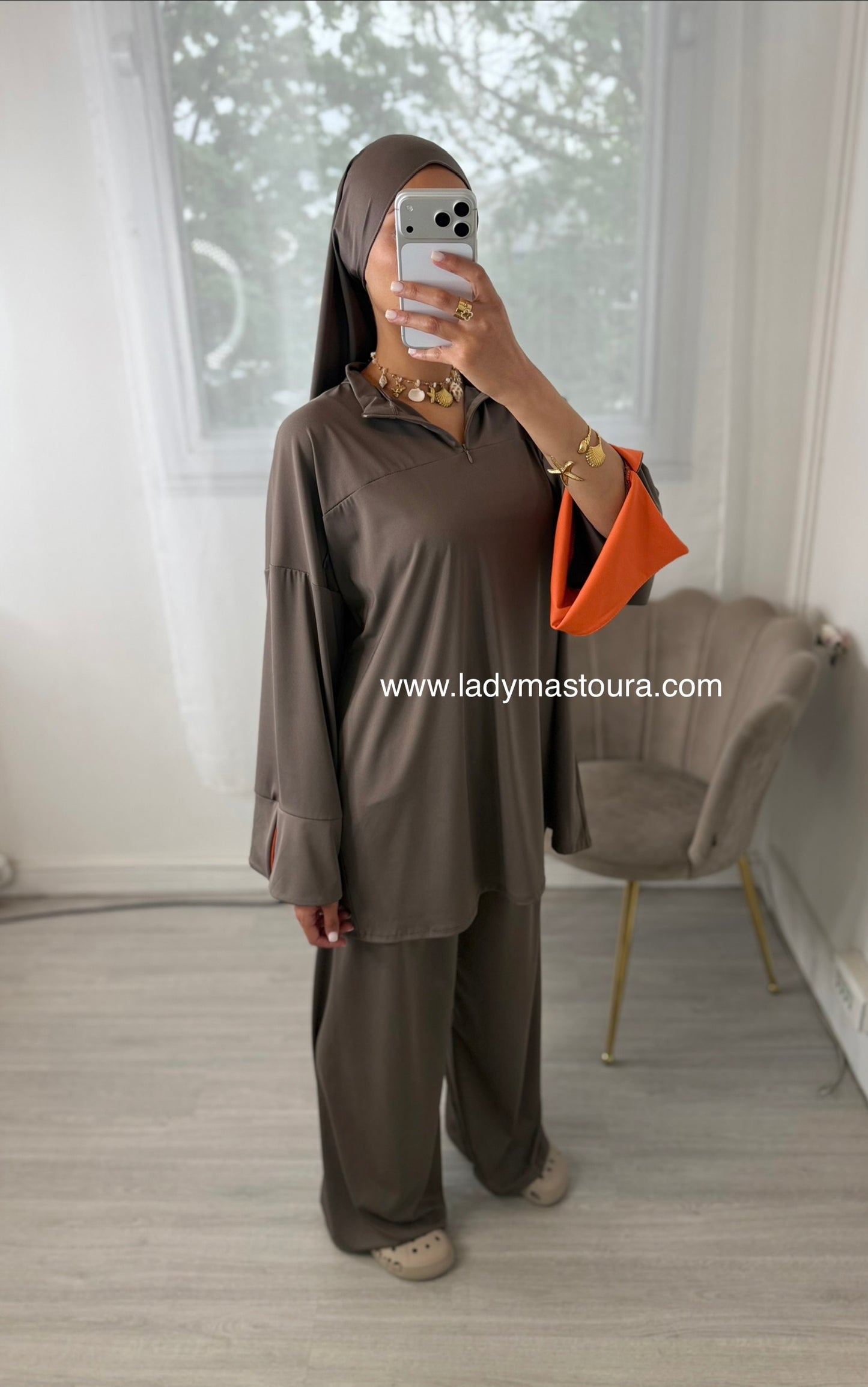 Burkini Bicolore - Taupe et Orange