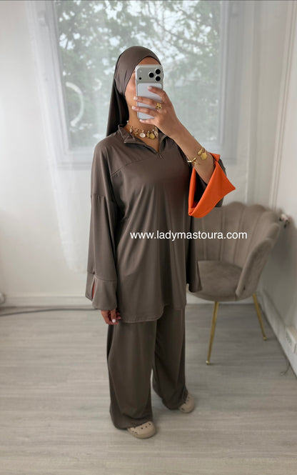 Burkini Bicolore - Taupe et Orange
