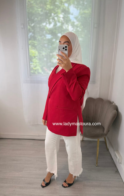 Blazer asymétrique - Rouge