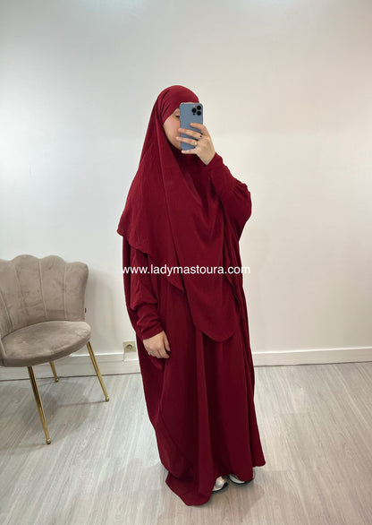 Ensemble Khimar + Abaya en jazz - (Plusieurs coloris)