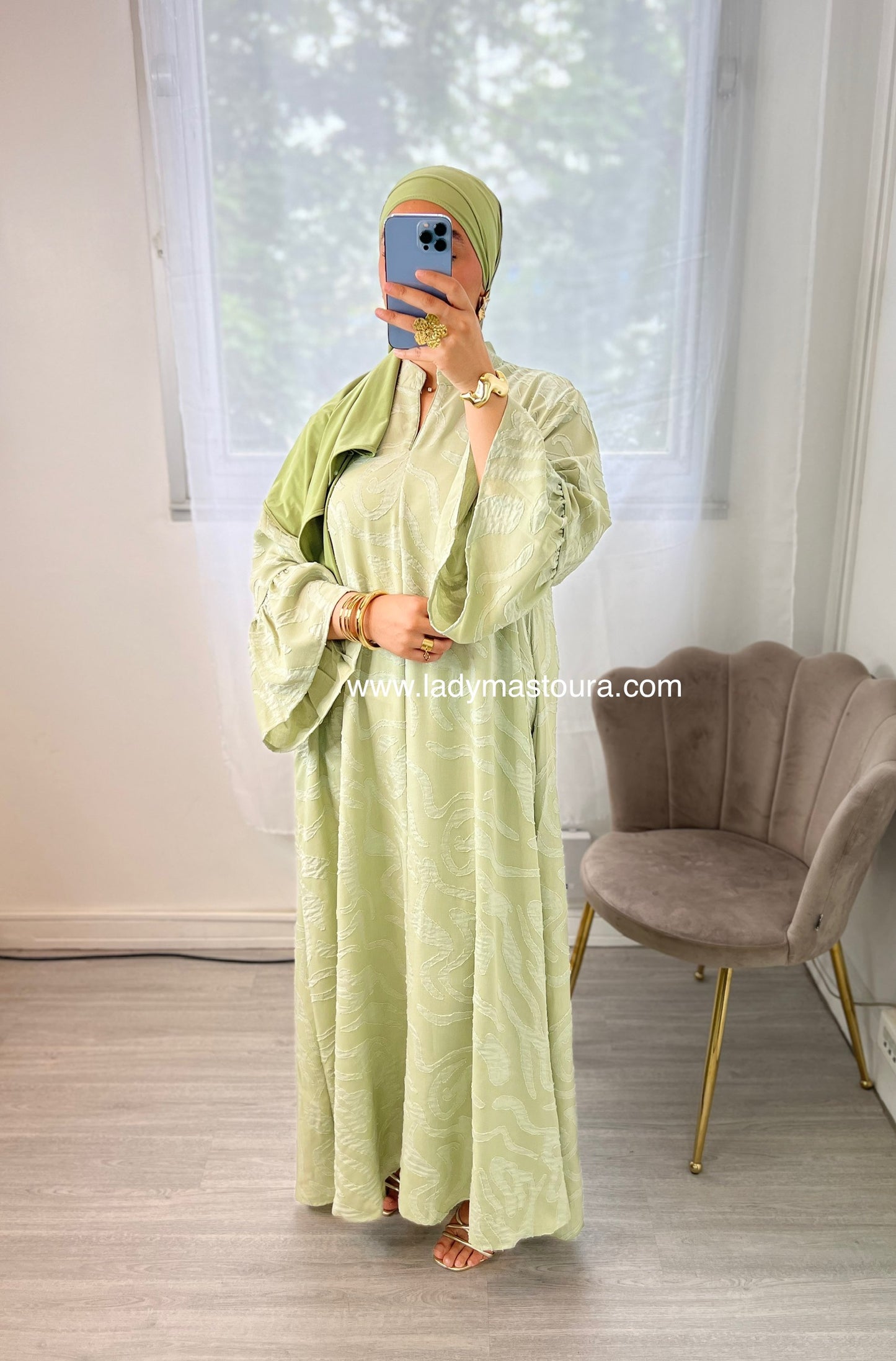 Robe Wissal - Vert Pastel