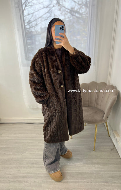Manteau longue fourrure - qualité premium
