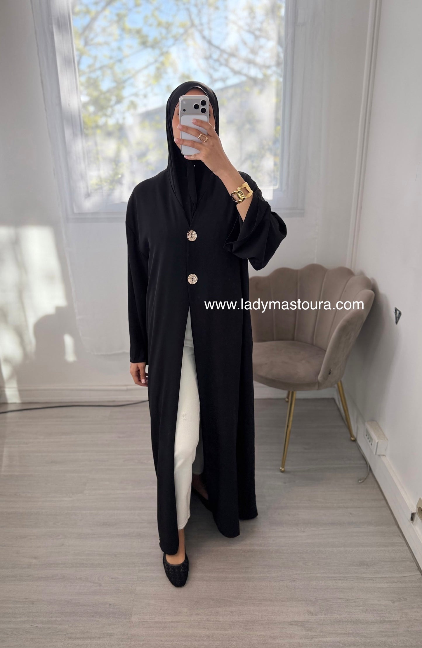 Kimono Halima - Noir - Qualité premium